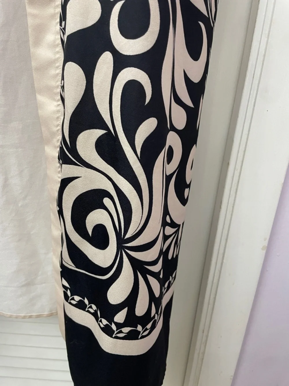 Beige and Black Printed Kimono Duster - Picture 5 of 7